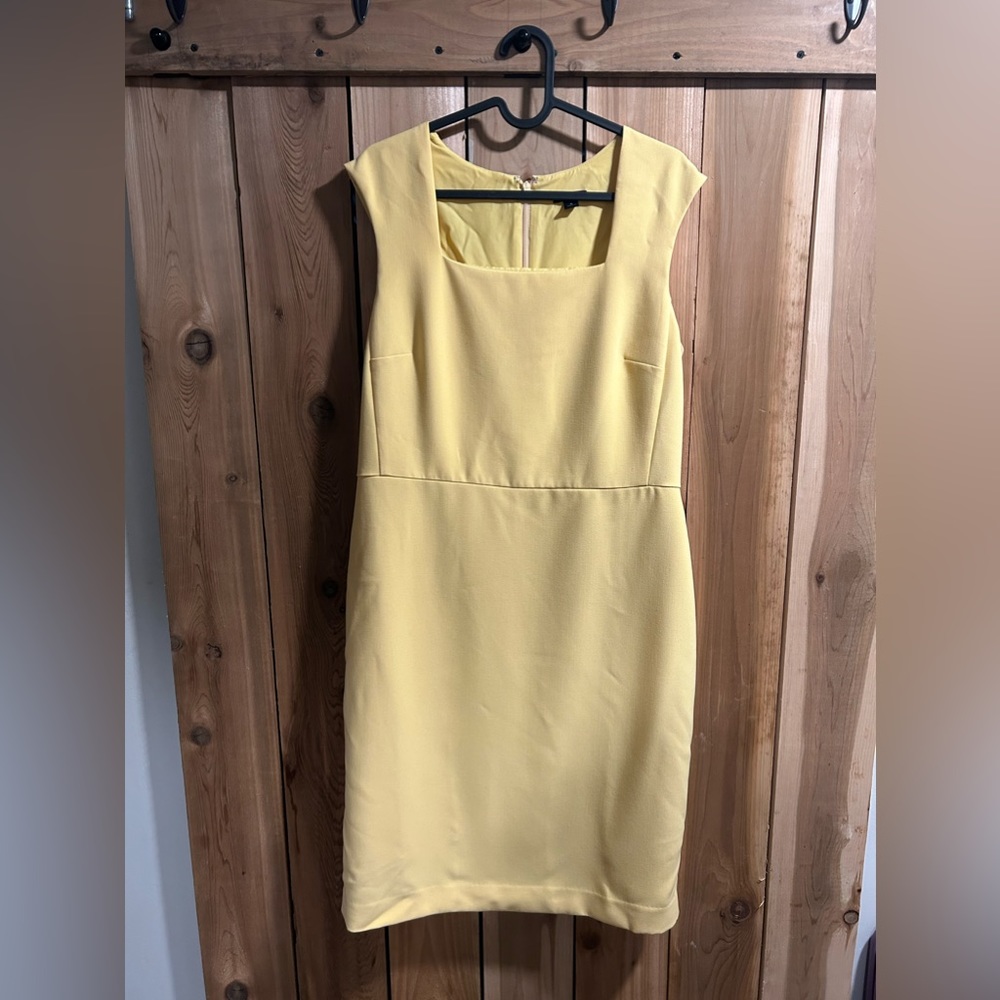 Ann Taylor Yellow Midi Sheath Dress